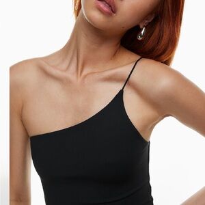Babaton Black Contour One-Shoulder Top